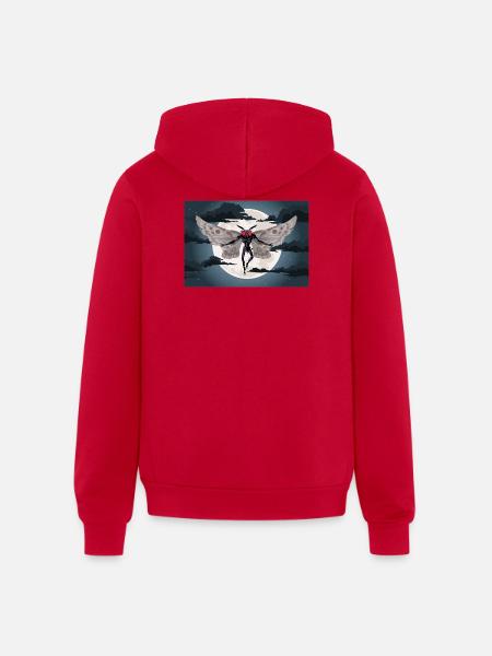 the mothman - Unisex Full Zip Hoodie - red