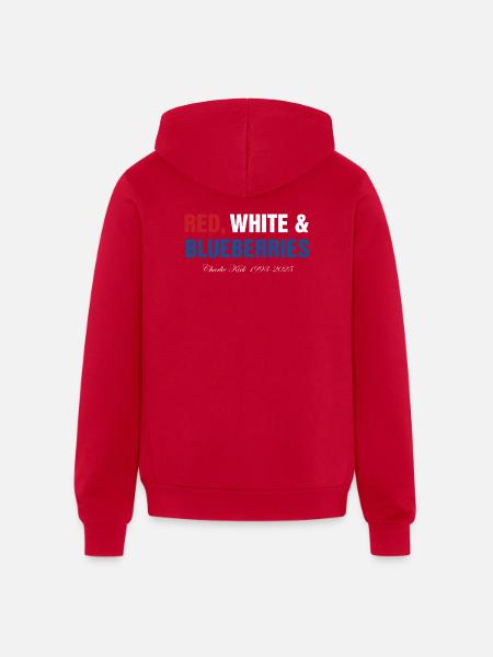 Red White Blueberries - Unisex Full Zip Hoodie - red