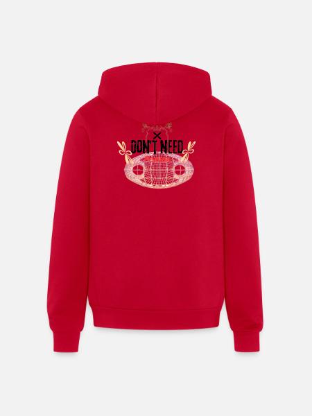 Don't need reason - Unisex Full Zip Hoodie - red
