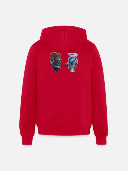 Steampunk Nebula Minds - Unisex Full Zip Hoodie - red