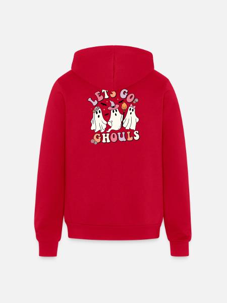 Let's Go Ghosts - Unisex Full Zip Hoodie - red