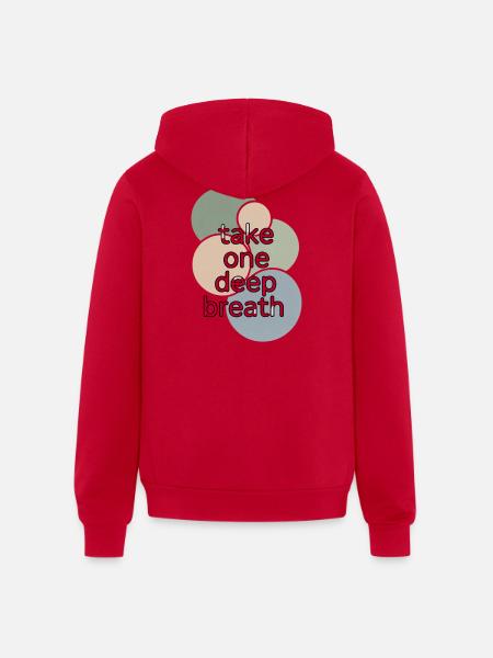 Pastel Circle Breath Reminder - Unisex Full Zip Hoodie - red