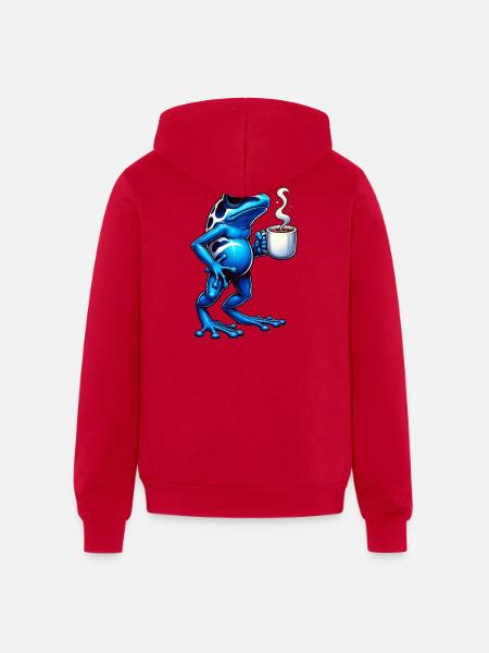 Poison Frog Coffee - Unisex Full Zip Hoodie - red