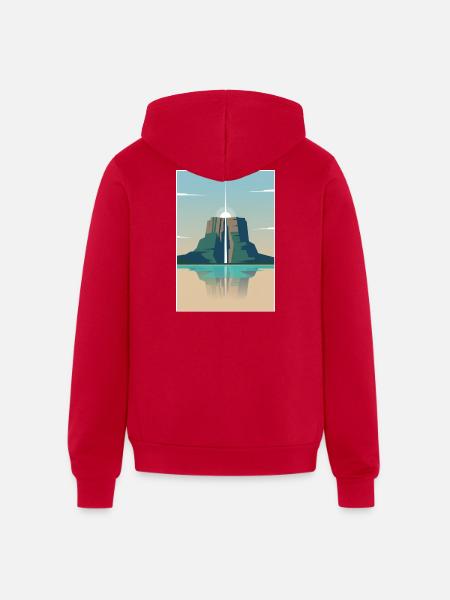 Angel Falls Sunrise - Unisex Full Zip Hoodie - red