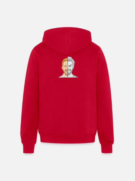 Split Face Smile Keep Smiling - Unisex Full Zip Hoodie - red