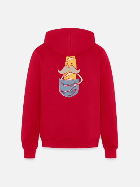 French Bread Baguette Bread Man - Unisex Full Zip Hoodie - red