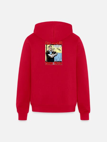 Alf Tupper Tough of the Track Comic Fish & Chips - Unisex Full Zip Hoodie - red