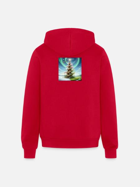United Seasons Christmas Spiral Tree - Unisex Full Zip Hoodie - red