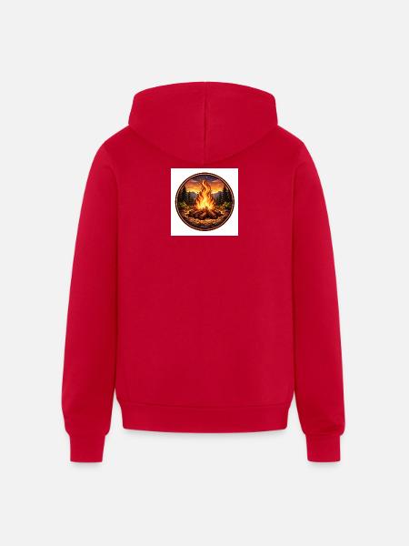 Forest Campfire Crest - Unisex Full Zip Hoodie - red