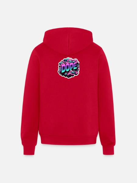 Dope Graffiti Cloud Burst - Unisex Full Zip Hoodie - red