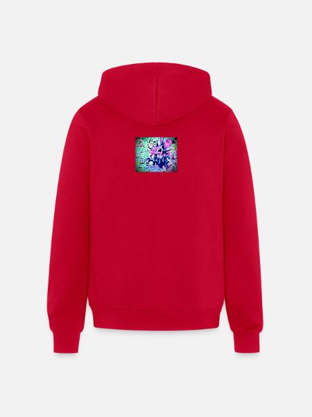 Zombie tentacle Rabbit  - Unisex Full Zip Hoodie - red