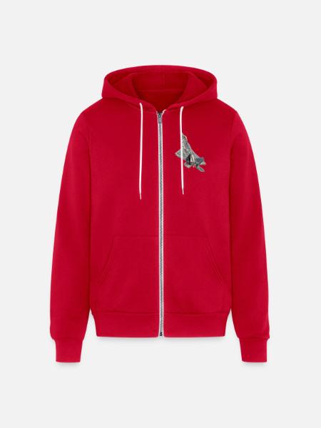 F22-Raptor - Unisex Full Zip Hoodie - red
