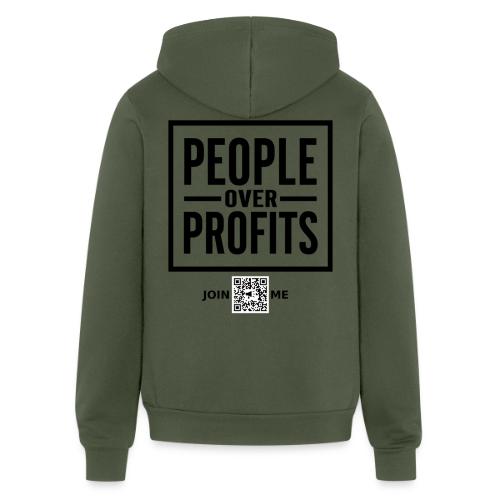 People Over Profits (black, back-facing) - Unisex Full Zip Hoodie