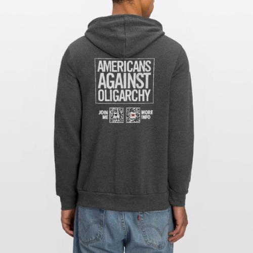 Oligarchy (white, back-facing) - Unisex Full Zip Hoodie