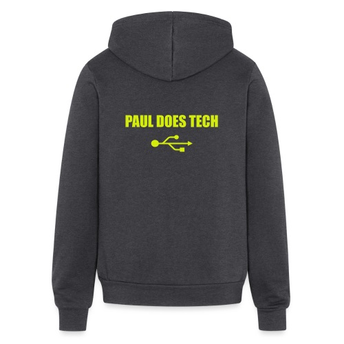 Paul Does Tech Yellow Logo With USB (MERCH) - Bella + Canvas Unisex Full Zip Hoodie