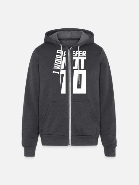 I prefer not to - Unisex Full Zip Hoodie - charcoal grey