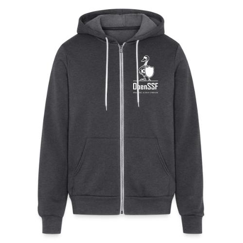 OpenSSF tall white logo - Unisex Full Zip Hoodie