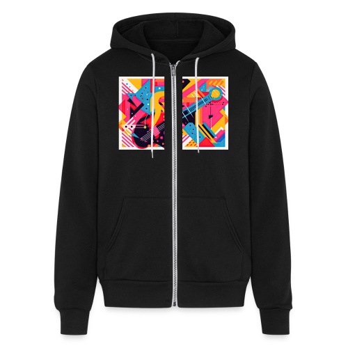 Memphis Design Rockabilly Abstract - Bella + Canvas Unisex Full Zip Hoodie