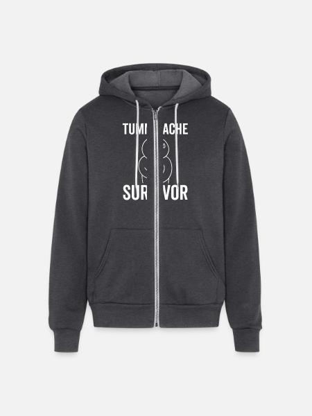 Tummy Ache Survivor - Unisex Full Zip Hoodie - charcoal grey
