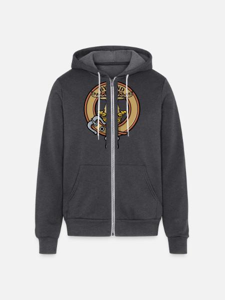 Clan Gordon Crest - Unisex Full Zip Hoodie - charcoal grey