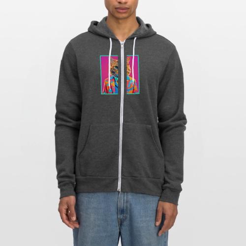Chic Cat Art: Spectacled Swagger - Unisex Full Zip Hoodie