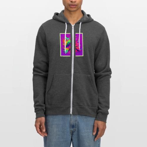 Whimsical Bird: Soft Neon Glow - Unisex Full Zip Hoodie