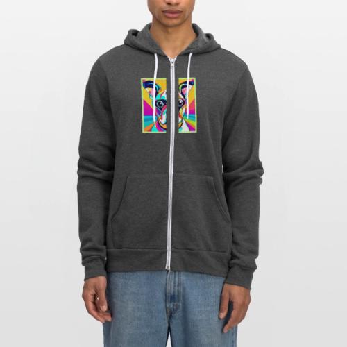 Vibrant Pet Glasses Design - Unisex Full Zip Hoodie
