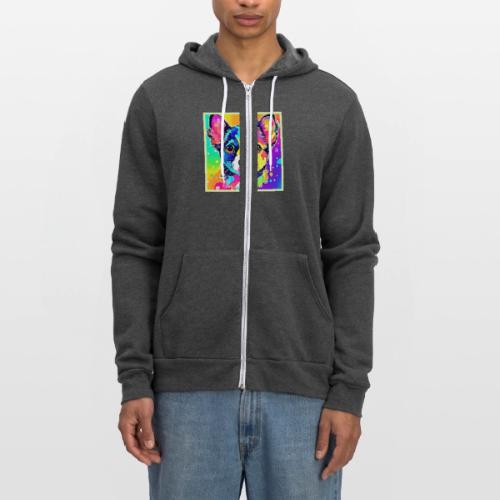 Vivid Puppy Vibes Art Design - Unisex Full Zip Hoodie