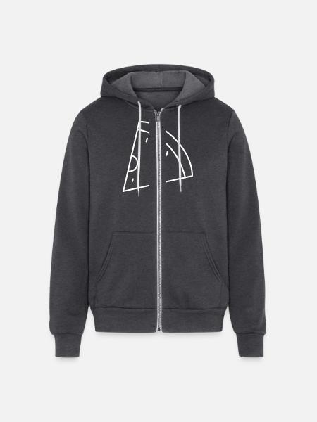 Pizza Slice - Unisex Full Zip Hoodie - charcoal grey