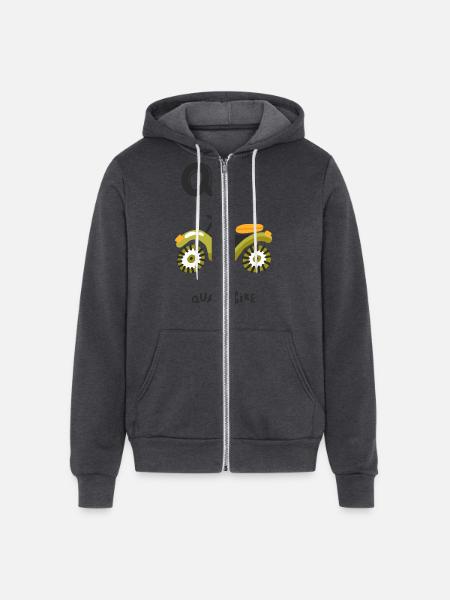 Q Is Quad Bike - Unisex Full Zip Hoodie - charcoal grey