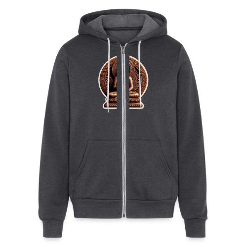 Buddha Statue in meditation and Hand Mudra - Unisex Full Zip Hoodie