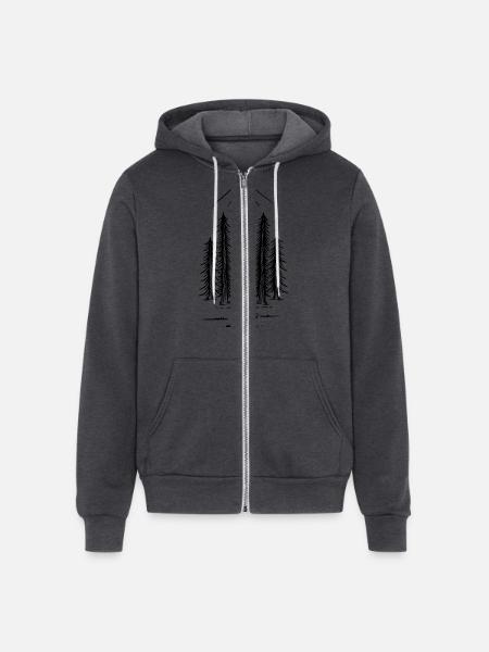Camp Away - Unisex Full Zip Hoodie - charcoal grey