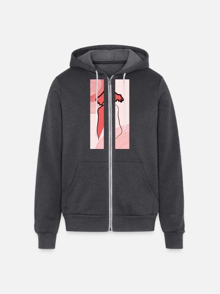 Abstract mono girl - Unisex Full Zip Hoodie - charcoal grey