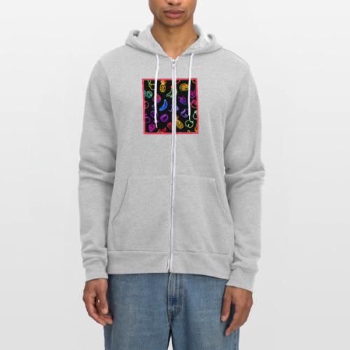 Luminous Fruit Neon Pattern - Unisex Full Zip Hoodie