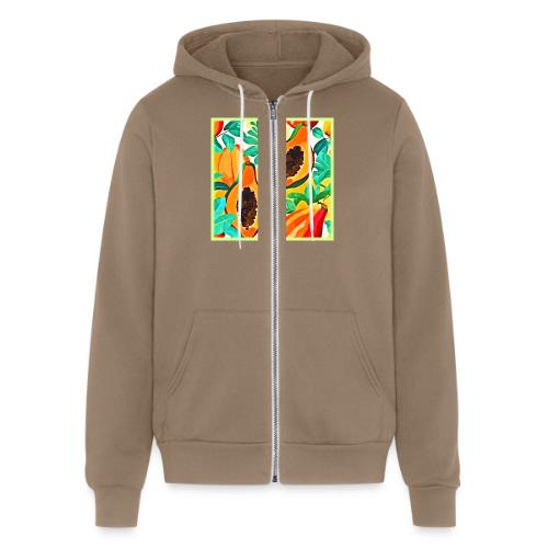 Tropical Papaya Pop Art - Unisex Full Zip Hoodie
