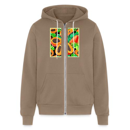 Papaya and Leaves Fresh Pattern - Unisex Full Zip Hoodie