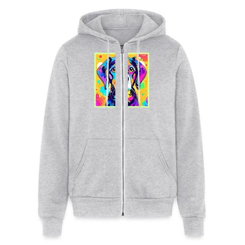 Rainbow Dog Portrait Design - Unisex Full Zip Hoodie