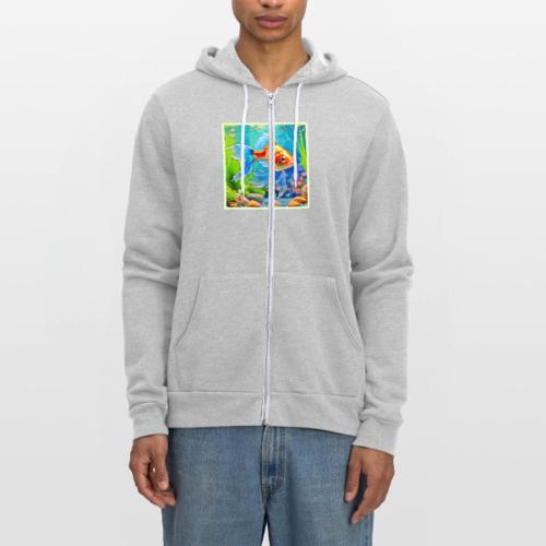 Colorful Tank Goldfish Design - Unisex Full Zip Hoodie