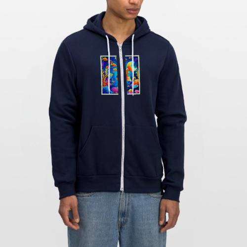 Vibrant Underwater Fish World Design - Unisex Full Zip Hoodie