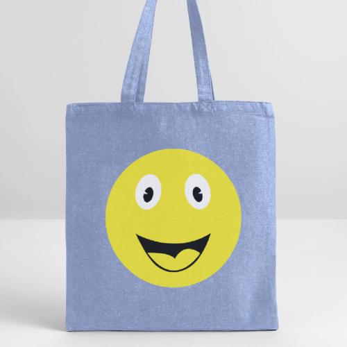 Yellow Happy Face Print - Recycled Tote Bag