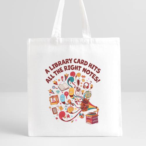 A Library Card Hits All the Right Notes - Recycled Tote Bag