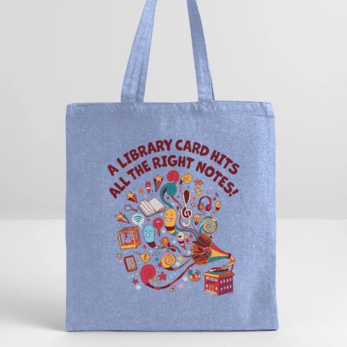 A Library Card Hits All the Right Notes - Recycled Tote Bag