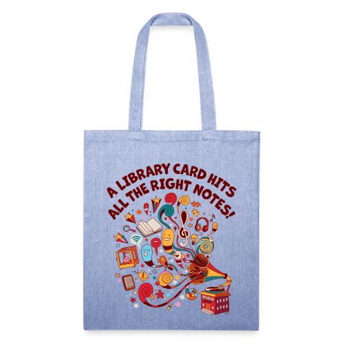 A Library Card Hits All the Right Notes - Recycled Tote Bag