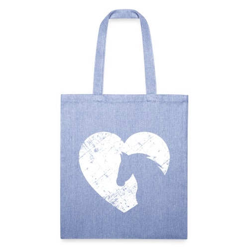 Heart with horse head - Recycled Tote Bag