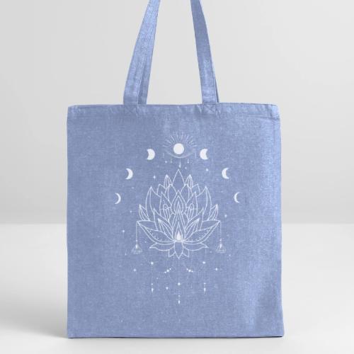 Third Eye White Lotus Flower - Moon Cycle Design - Recycled Tote Bag
