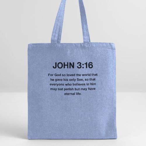 John 3:16 Christian Apparel – Bible Verse Clothing - Recycled Tote Bag