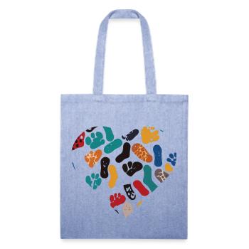Retro Minimalist Sole Marks - Recycled Tote Bag - light Denim - Front