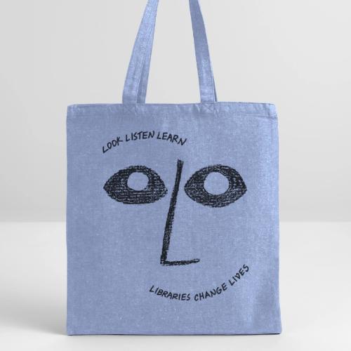 Vintage ALA: Libraries Change Lives Face - Recycled Tote Bag