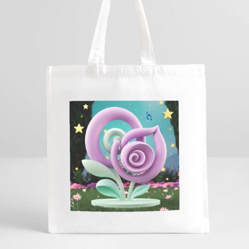 Lila Bloom | Double Floral Eco-Inspired Art - Recycled Tote Bag