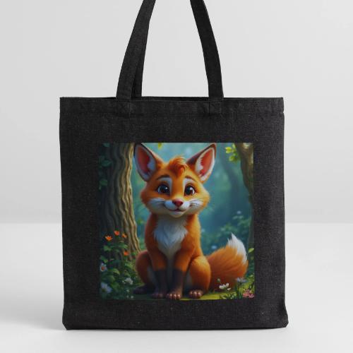 Magical fantasy fox in enchanted forest scene - Recycled Tote Bag